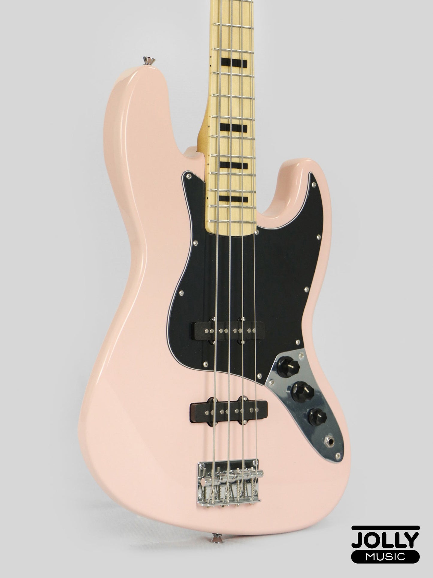 JCraft JB-1 J-Offset 4-String Bass Guitar with Gigbag - Shell Pink