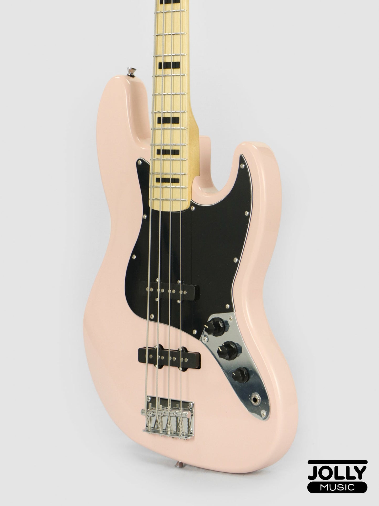 JCraft JB-1 J-Offset 4-String Bass Guitar with Gigbag - Shell Pink