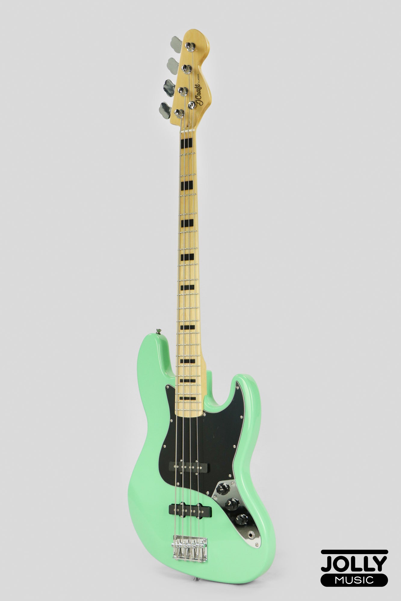 JCraft JB-1 J-Offset 4-String Bass Guitar with Gigbag - Surf Green