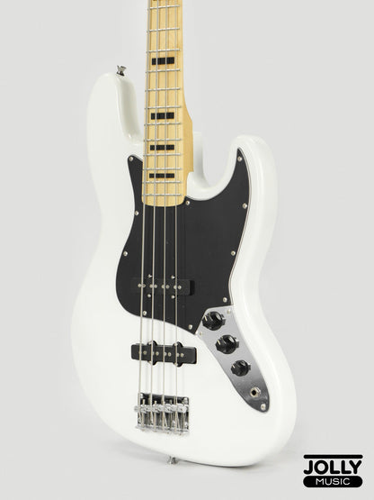 JCraft JB-1 J-Offset 4-String Bass Guitar with Gigbag - White