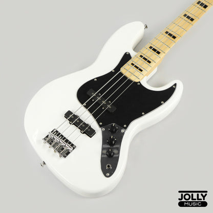 JCraft JB-1 J-Offset 4-String Bass Guitar with Gigbag - White