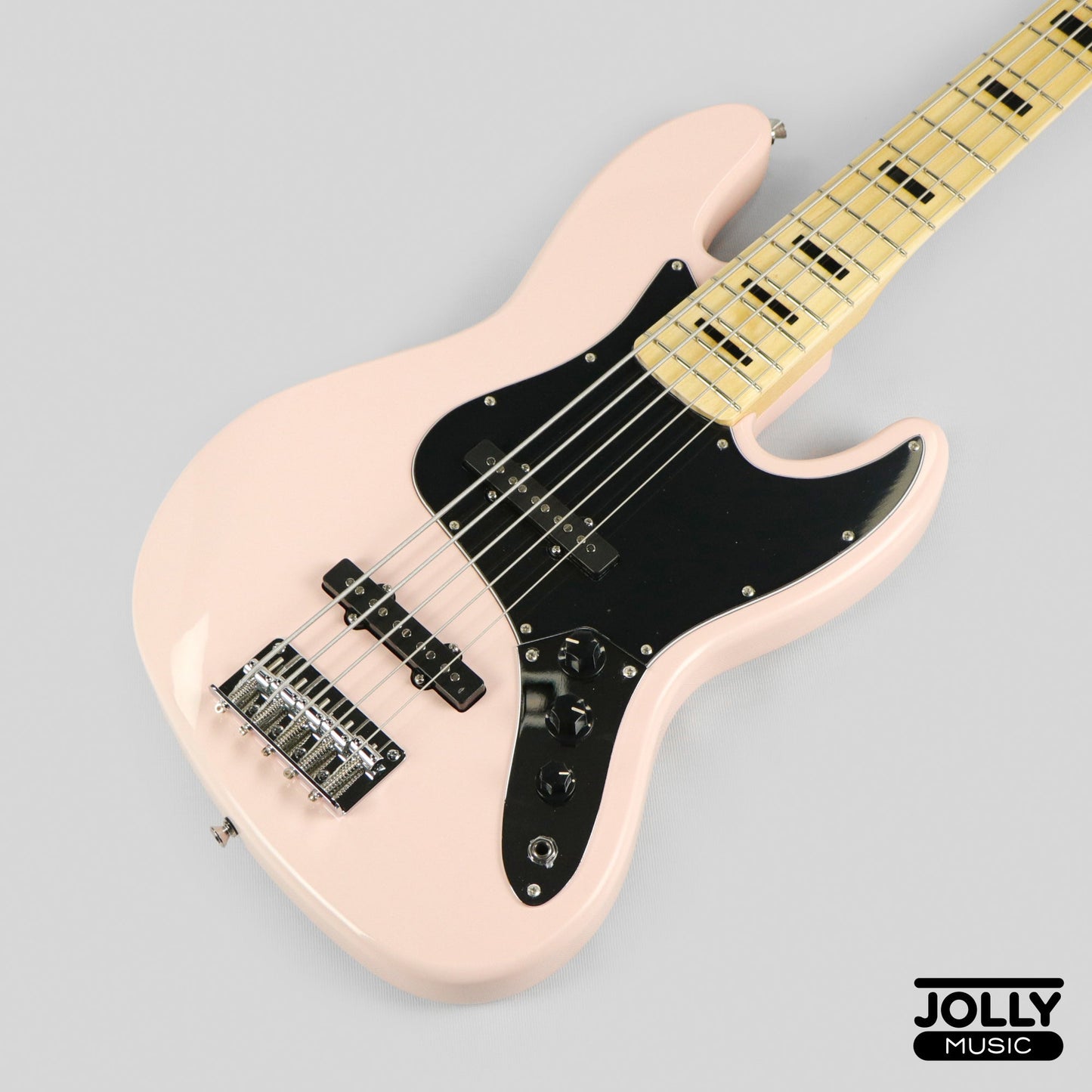 JCraft JB-1 J-Offset 5-String Bass Guitar with Gigbag - Shell Pink