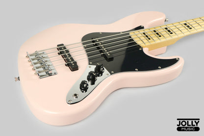 JCraft JB-1 J-Offset 5-String Bass Guitar with Gigbag - Shell Pink