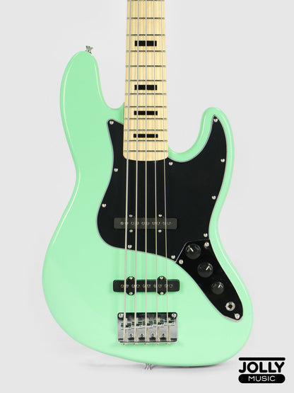 JCraft JB-1 J-Offset 5-String Bass Guitar with Gigbag - Surf Green