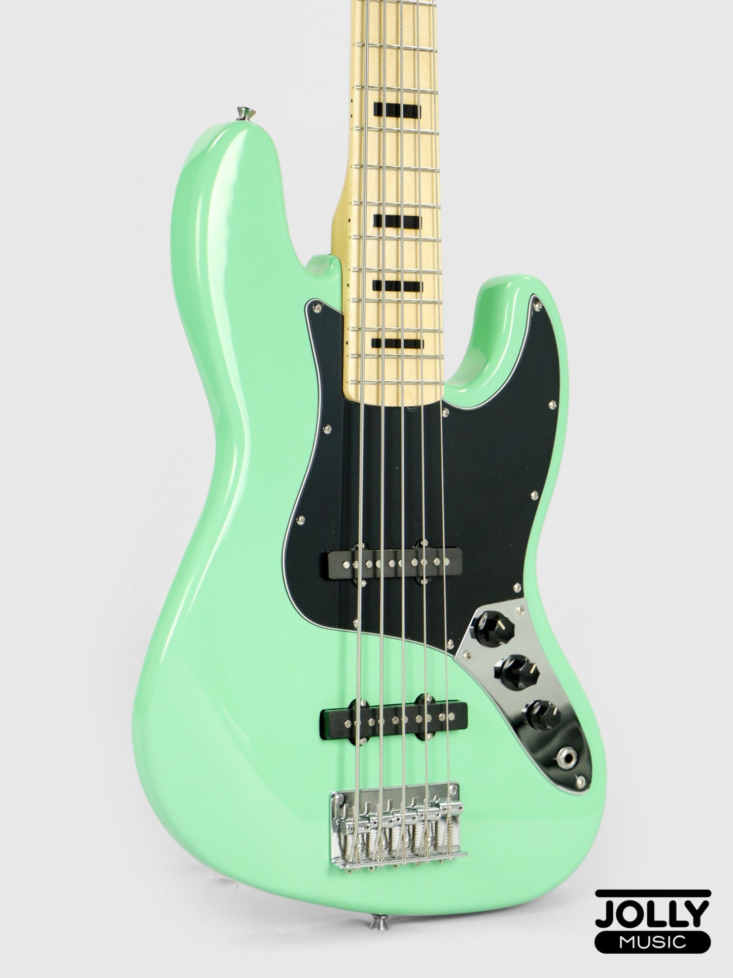 JCraft JB-1 J-Offset 5-String Bass Guitar with Gigbag - Surf Green