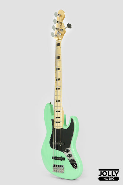 JCraft JB-1 J-Offset 5-String Bass Guitar with Gigbag - Surf Green