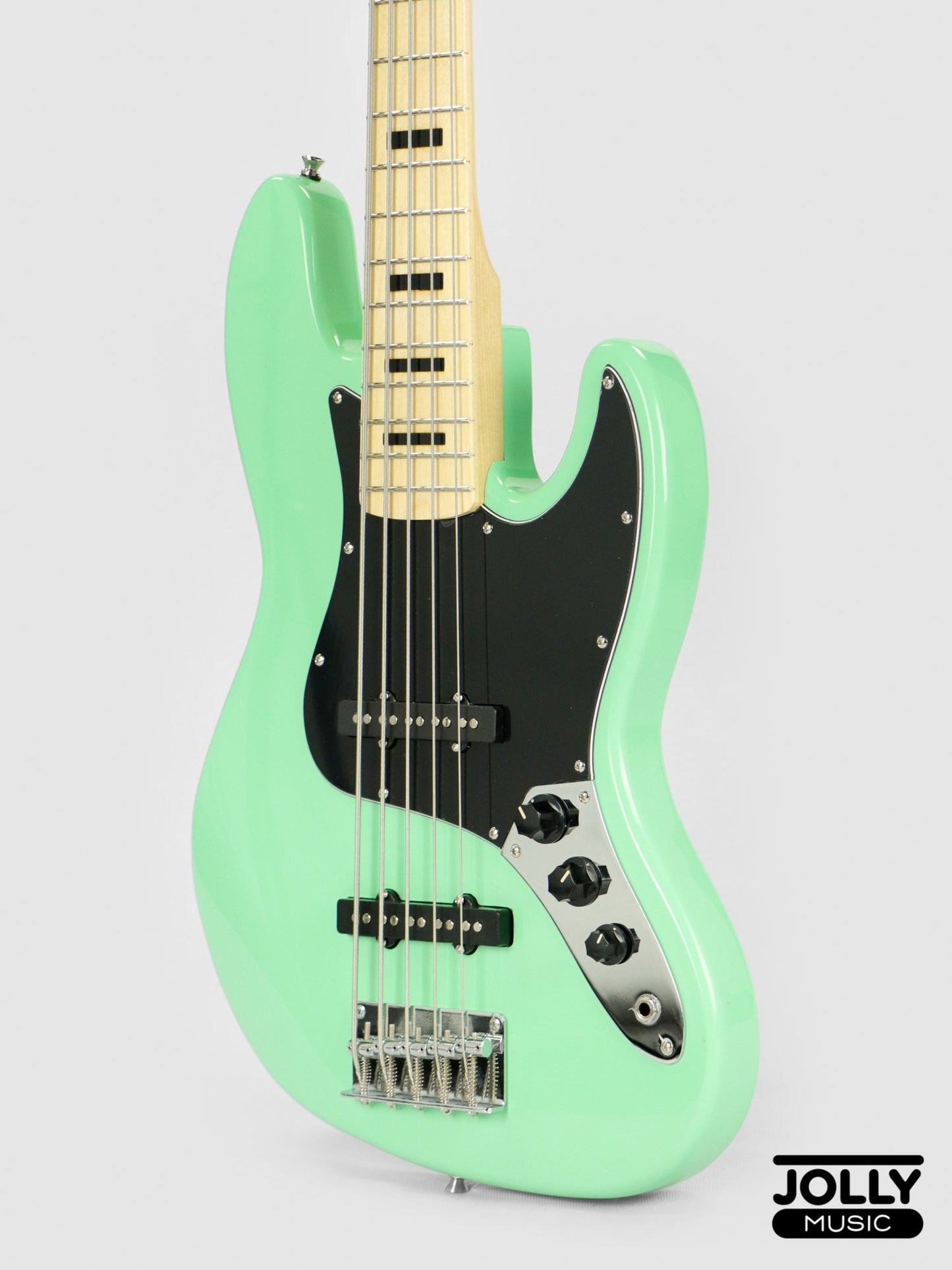 JCraft JB-1 J-Offset 5-String Bass Guitar with Gigbag - Surf Green