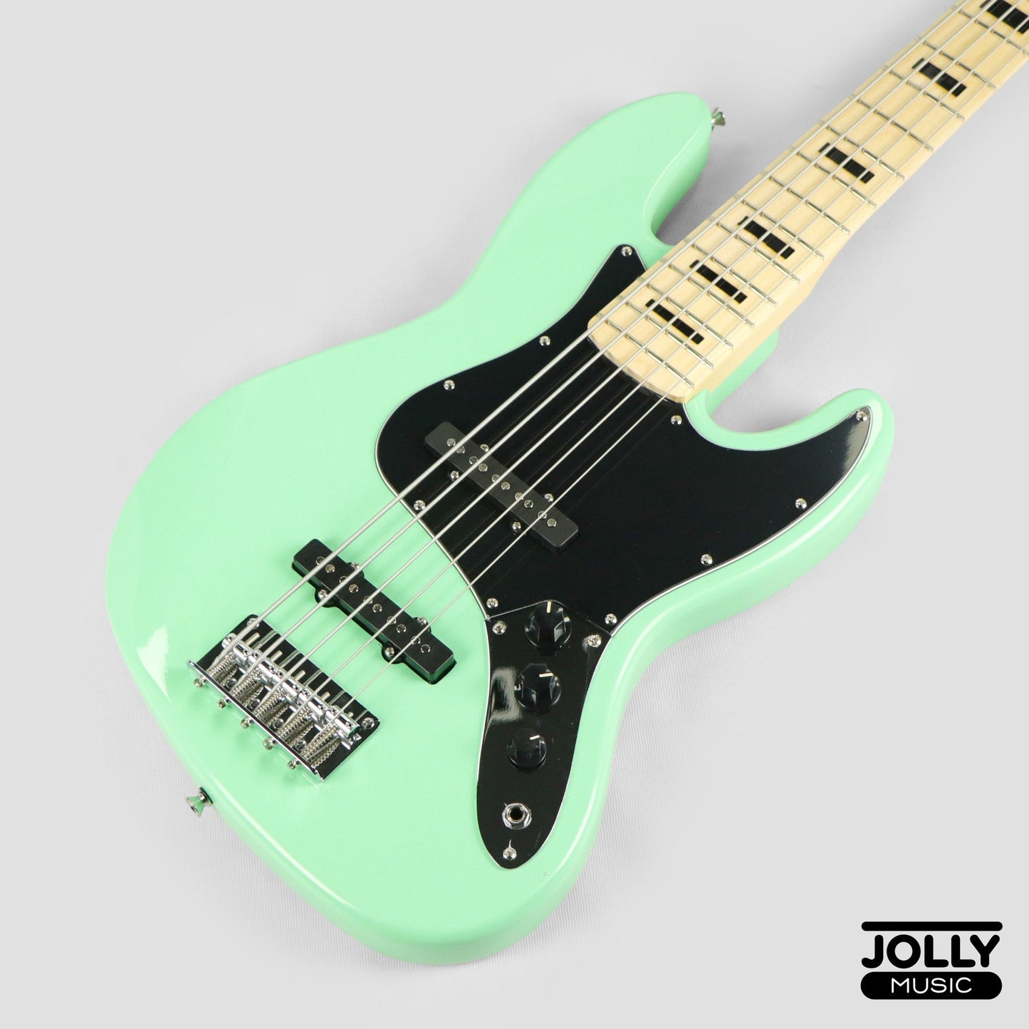 JCraft JB-1 J-Offset 5-String Bass Guitar with Gigbag - Surf Green