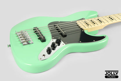 JCraft JB-1 J-Offset 5-String Bass Guitar with Gigbag - Surf Green