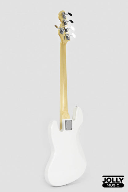 JCraft JB-1 J-Offset 5-String Bass Guitar with Gigbag - White