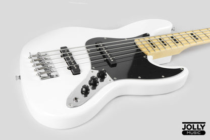 JCraft JB-1 J-Offset 5-String Bass Guitar with Gigbag - White