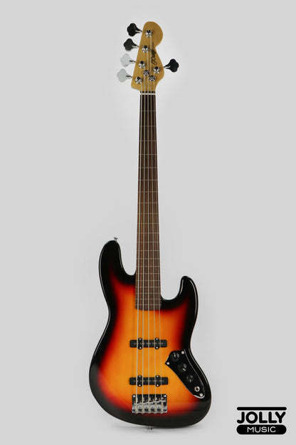 JCraft JB-1 J-Offset 5-String FRETLESS Bass Guitar - Sunburst