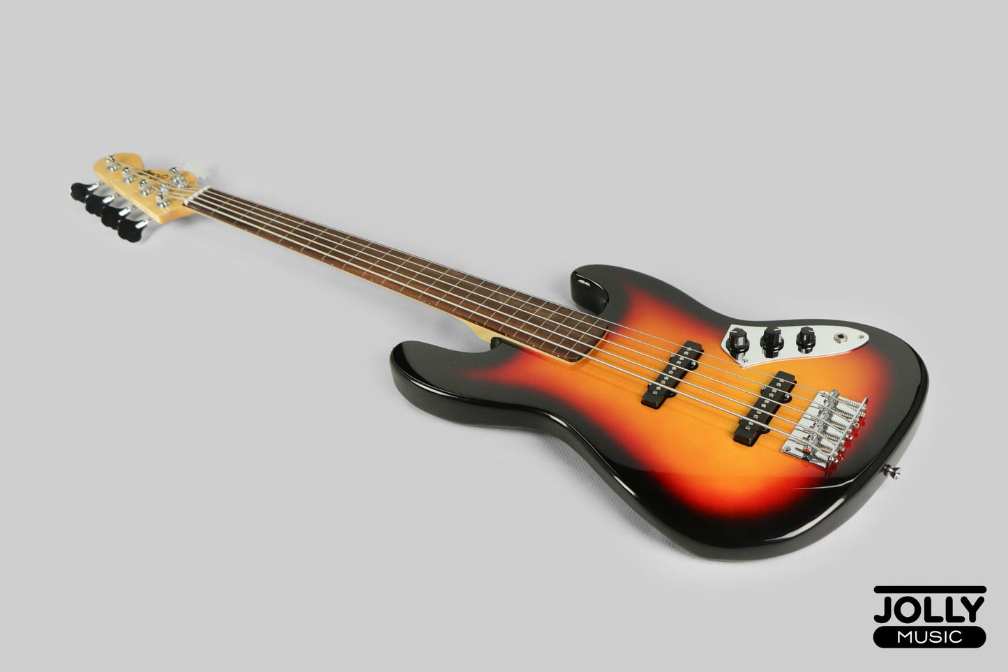 JCraft JB-1 J-Offset 5-String FRETLESS Bass Guitar - Sunburst