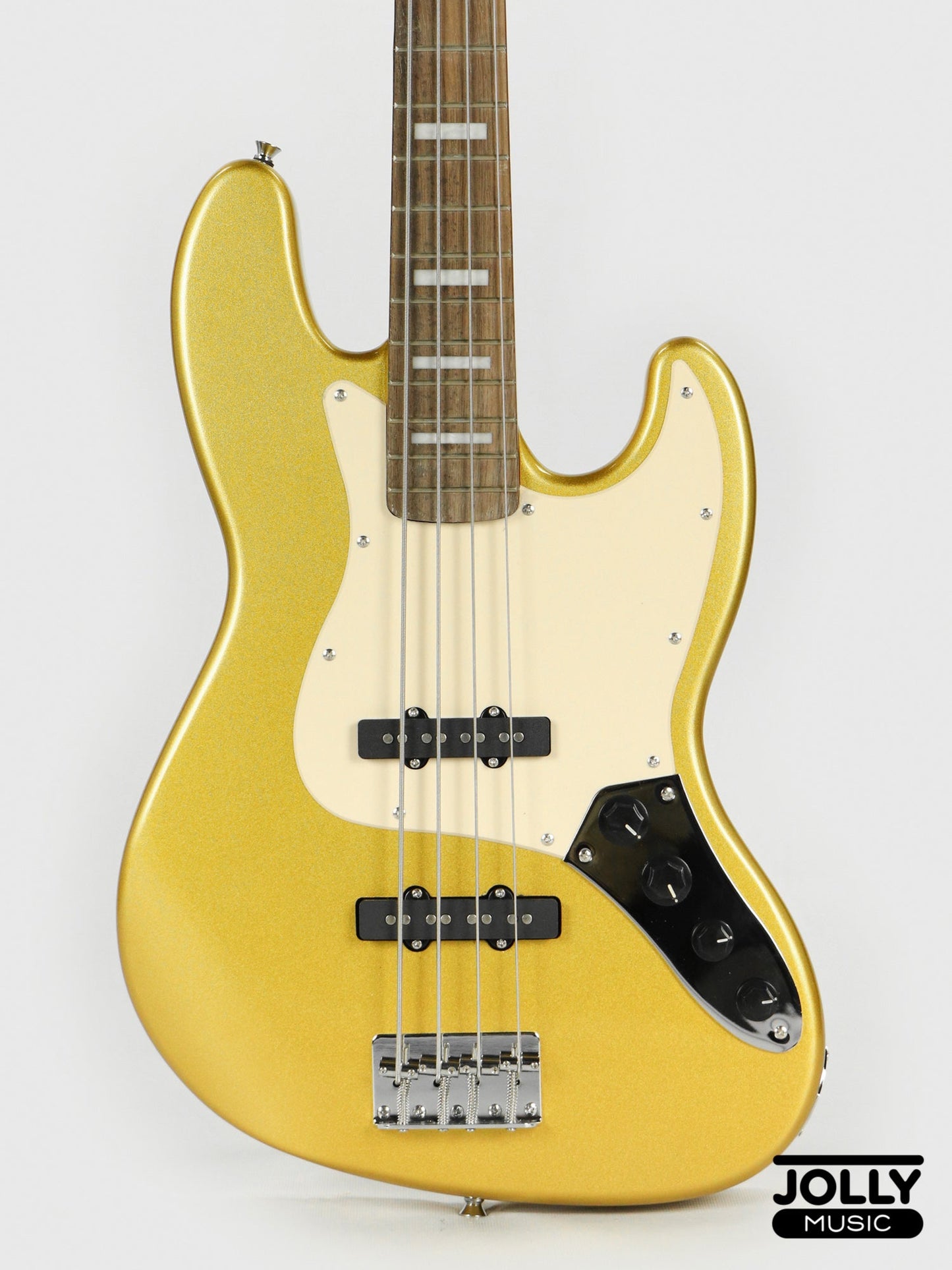 JCraft JB-2A J-Offset 5-String Bass Guitar - Metallic Gold