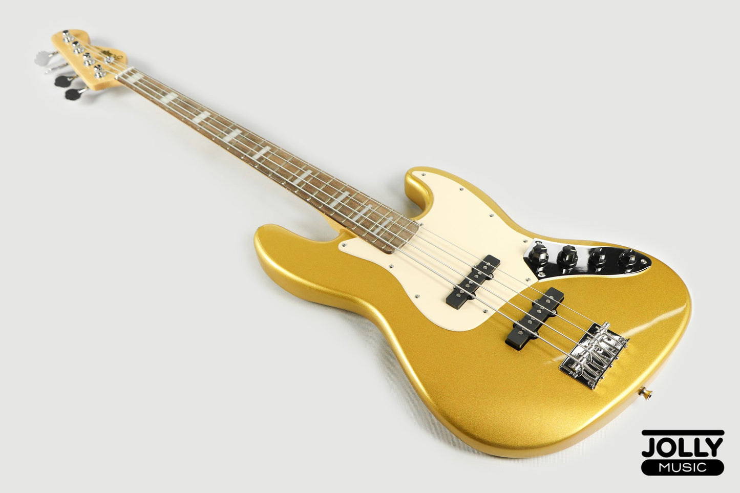 JCraft JB-2A J-Offset 5-String Bass Guitar - Metallic Gold