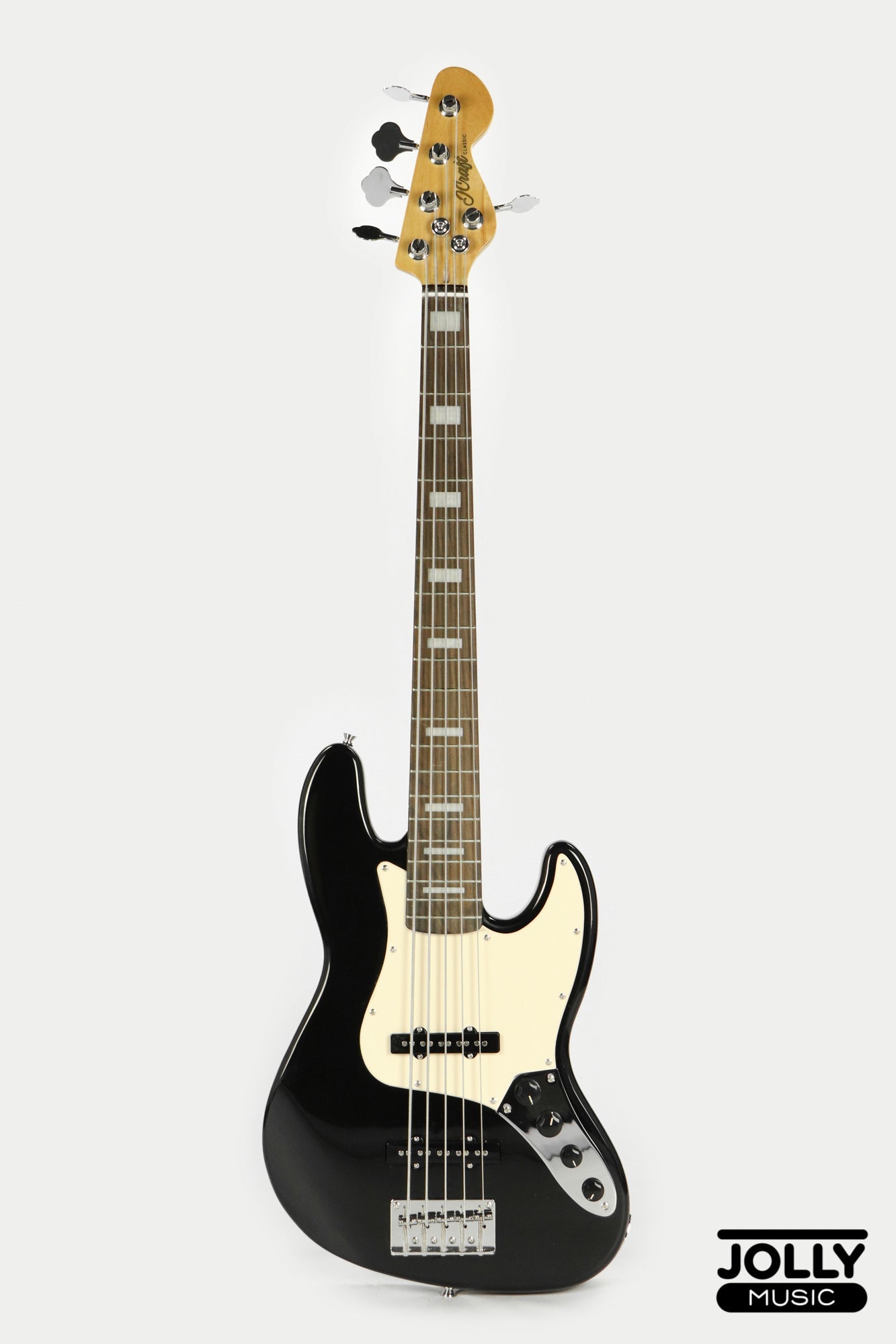 JCraft JB-2A J-Offset 5-String Bass Guitar - Black