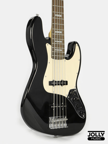 JCraft JB-2A J-Offset 5-String Bass Guitar - Black