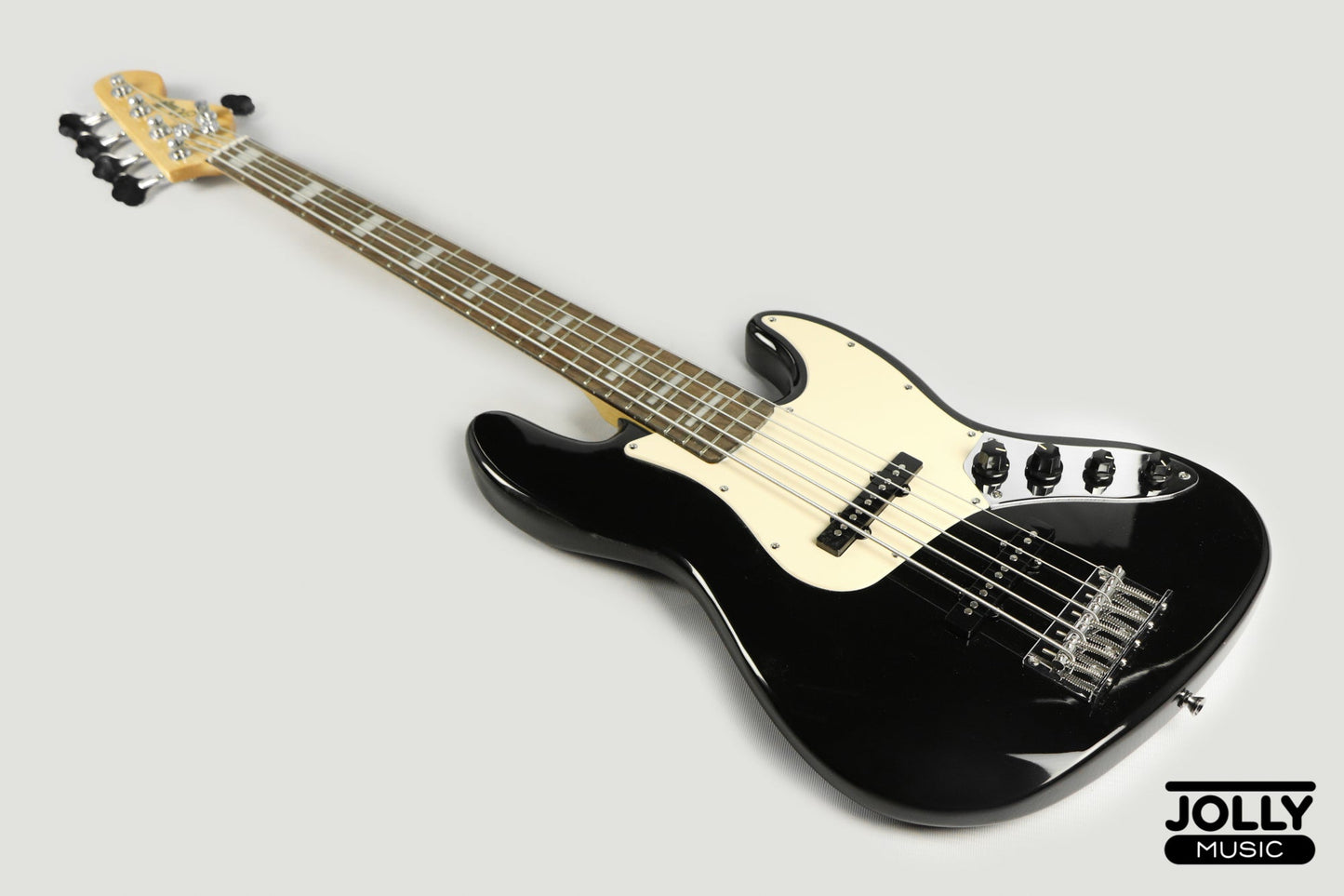 JCraft JB-2A J-Offset 5-String Bass Guitar - Black