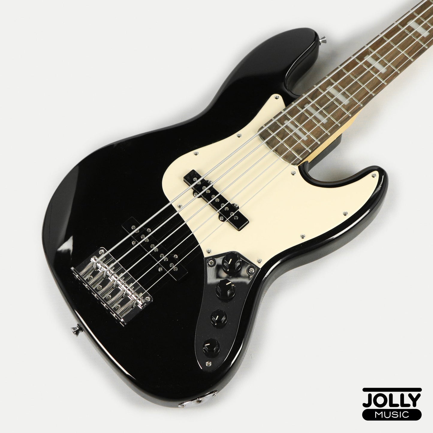 JCraft JB-2A J-Offset 5-String Bass Guitar - Black