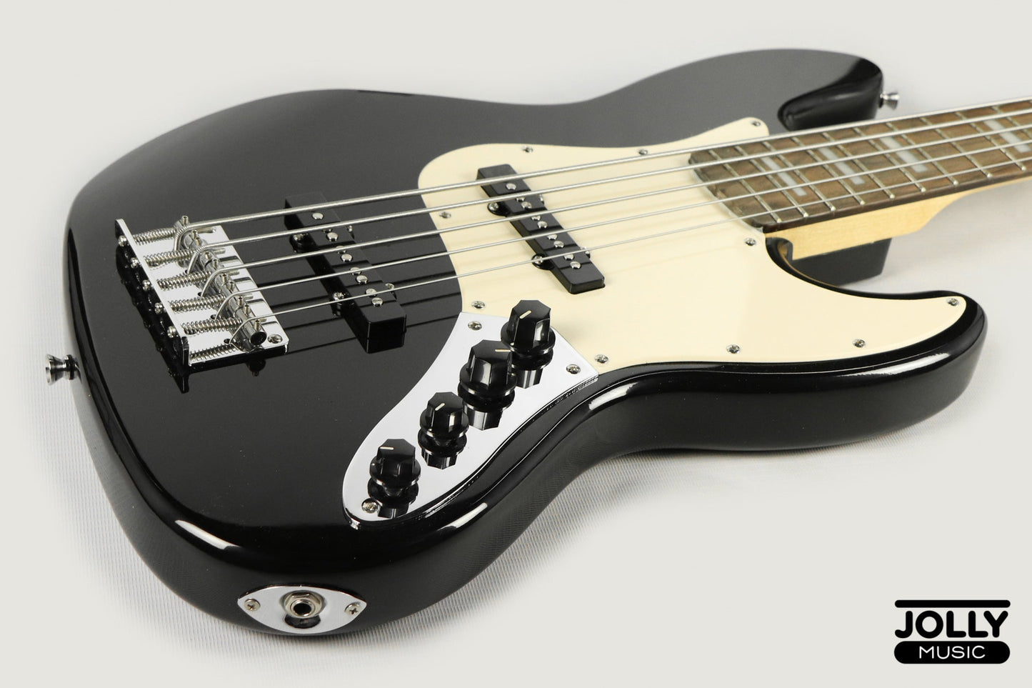 JCraft JB-2A J-Offset 5-String Bass Guitar - Black