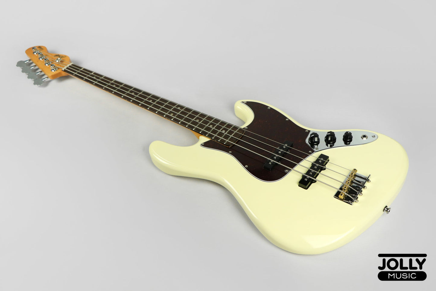 JCraft PB-3V 4-String Bass Guitar - Vintage White