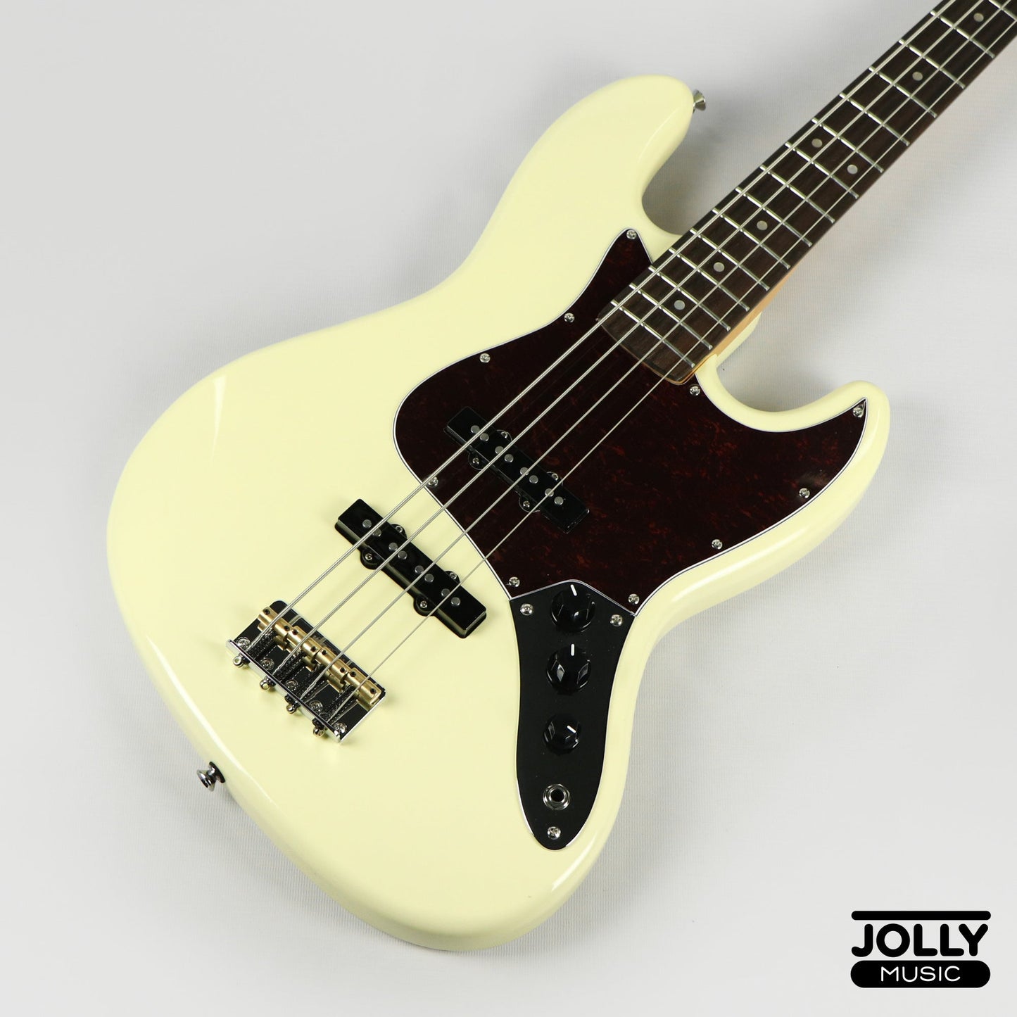 JCraft PB-3V 4-String Bass Guitar - Vintage White