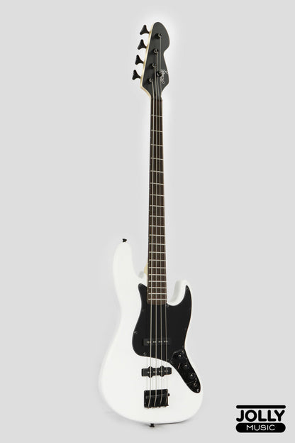 JCraft X Series JBX-1 Offset 4-String Bass Guitar -  White