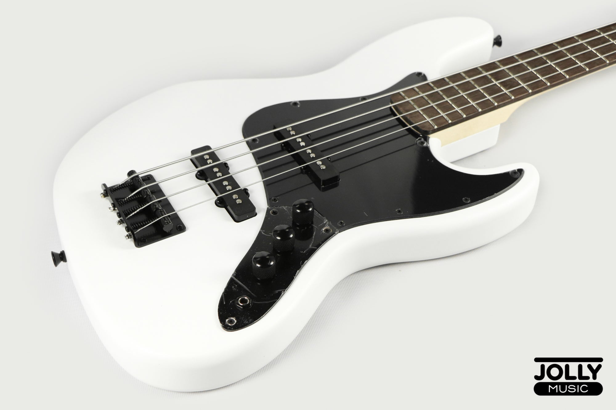 JCraft X Series JBX-1 Offset 4-String Bass Guitar - White