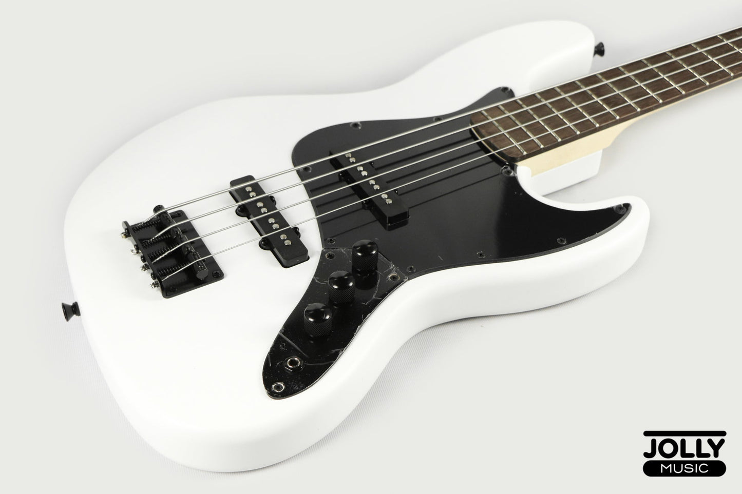 JCraft X Series JBX-1 Offset 4-String Bass Guitar -  White