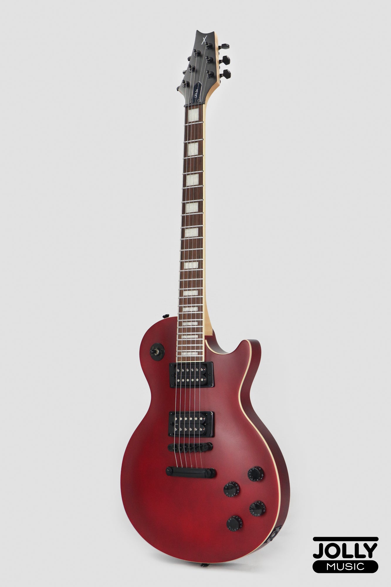 JCraft X LPX-24 Archtop Single Cut Stainless Steel Frets Electric Guitar - Blood Red