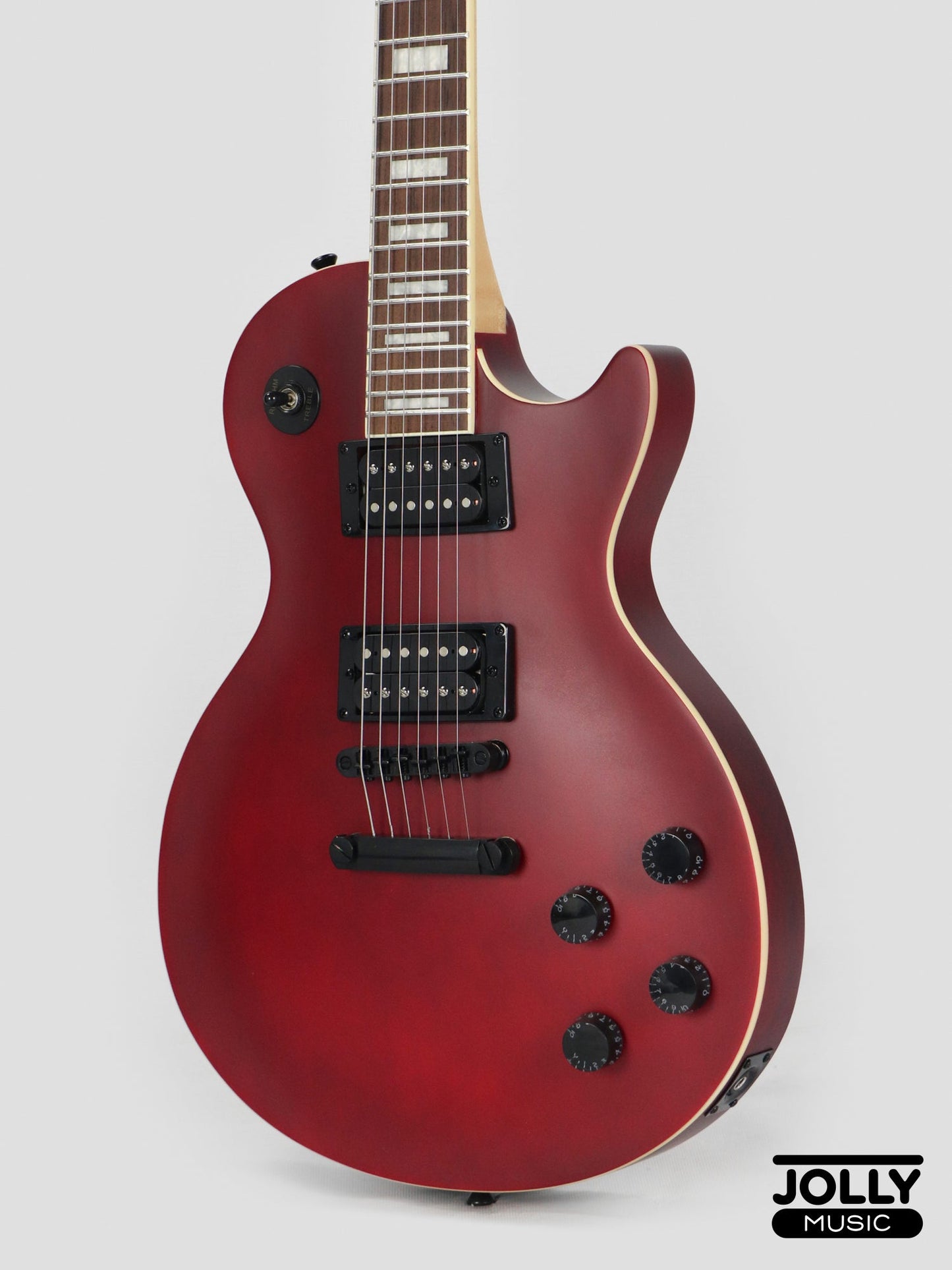 JCraft X LPX-24 Archtop Single Cut Stainless Steel Frets Electric Guitar - Blood Red