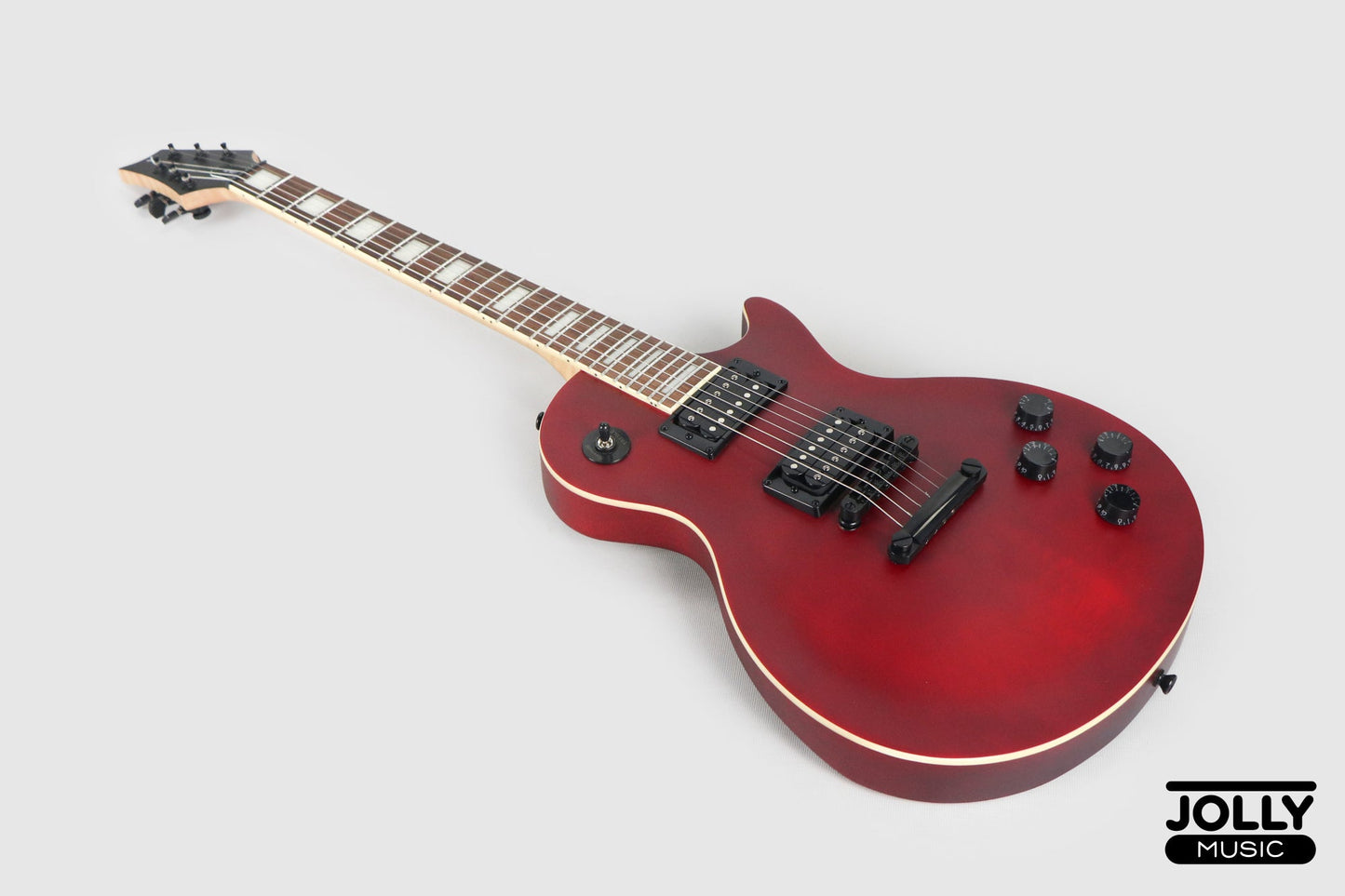 JCraft X LPX-24 Archtop Single Cut Stainless Steel Frets Electric Guitar - Blood Red