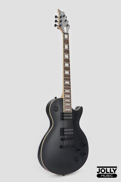 JCraft X LPX-24 Archtop Single Cut Stainless Steel Frets Electric Guitar - Shadow Black