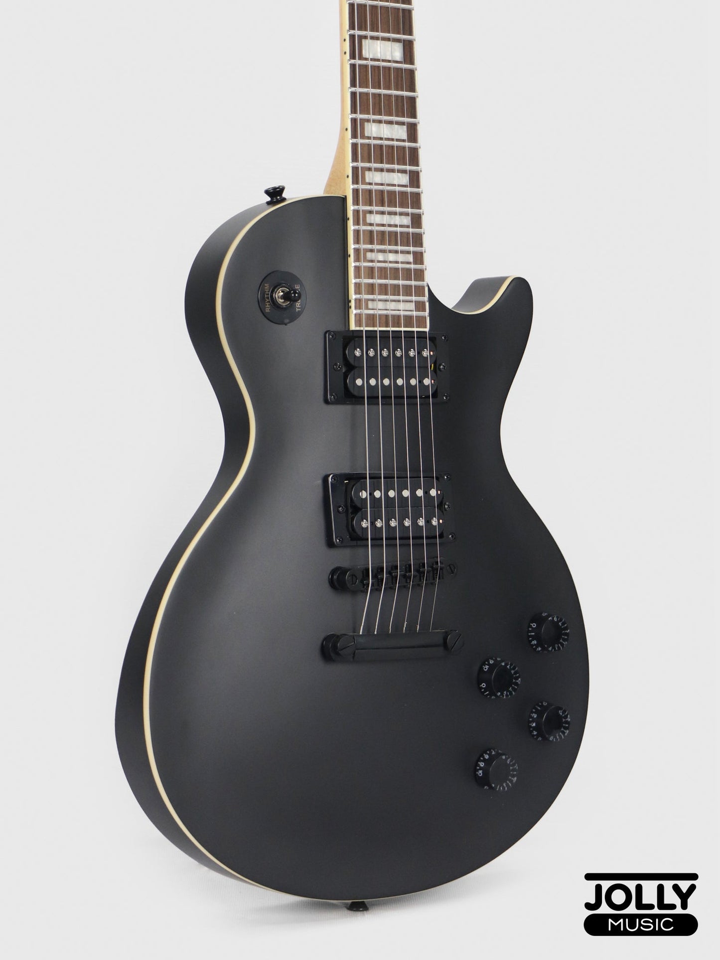 JCraft X LPX-24 Archtop Single Cut Stainless Steel Frets Electric Guitar - Shadow Black