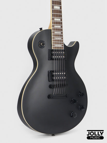 JCraft X LPX-24 Archtop Single Cut Stainless Steel Frets Electric Guitar - Shadow Black