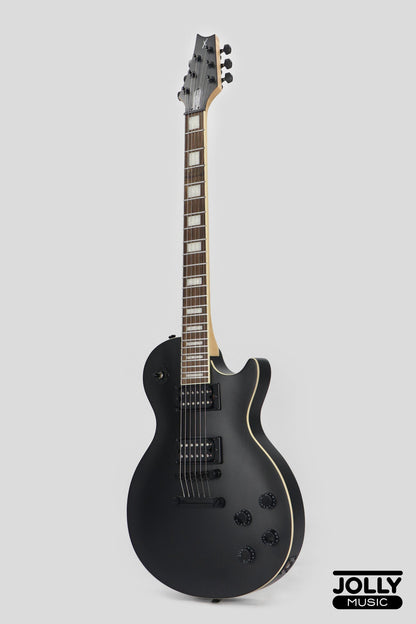 JCraft X LPX-24 Archtop Single Cut Stainless Steel Frets Electric Guitar - Shadow Black