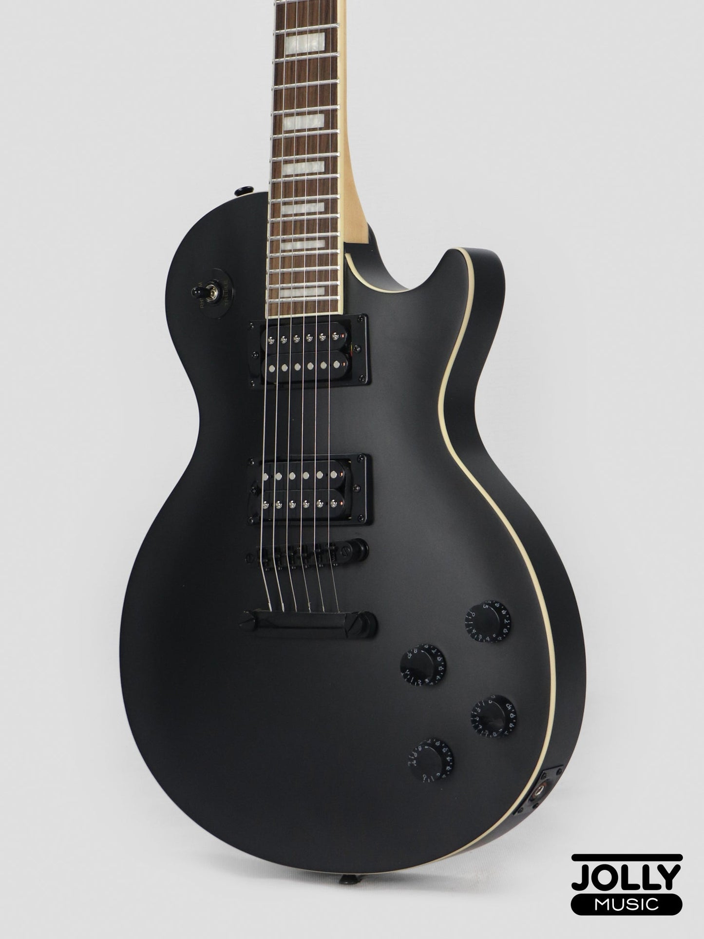 JCraft X LPX-24 Archtop Single Cut Stainless Steel Frets Electric Guitar - Shadow Black