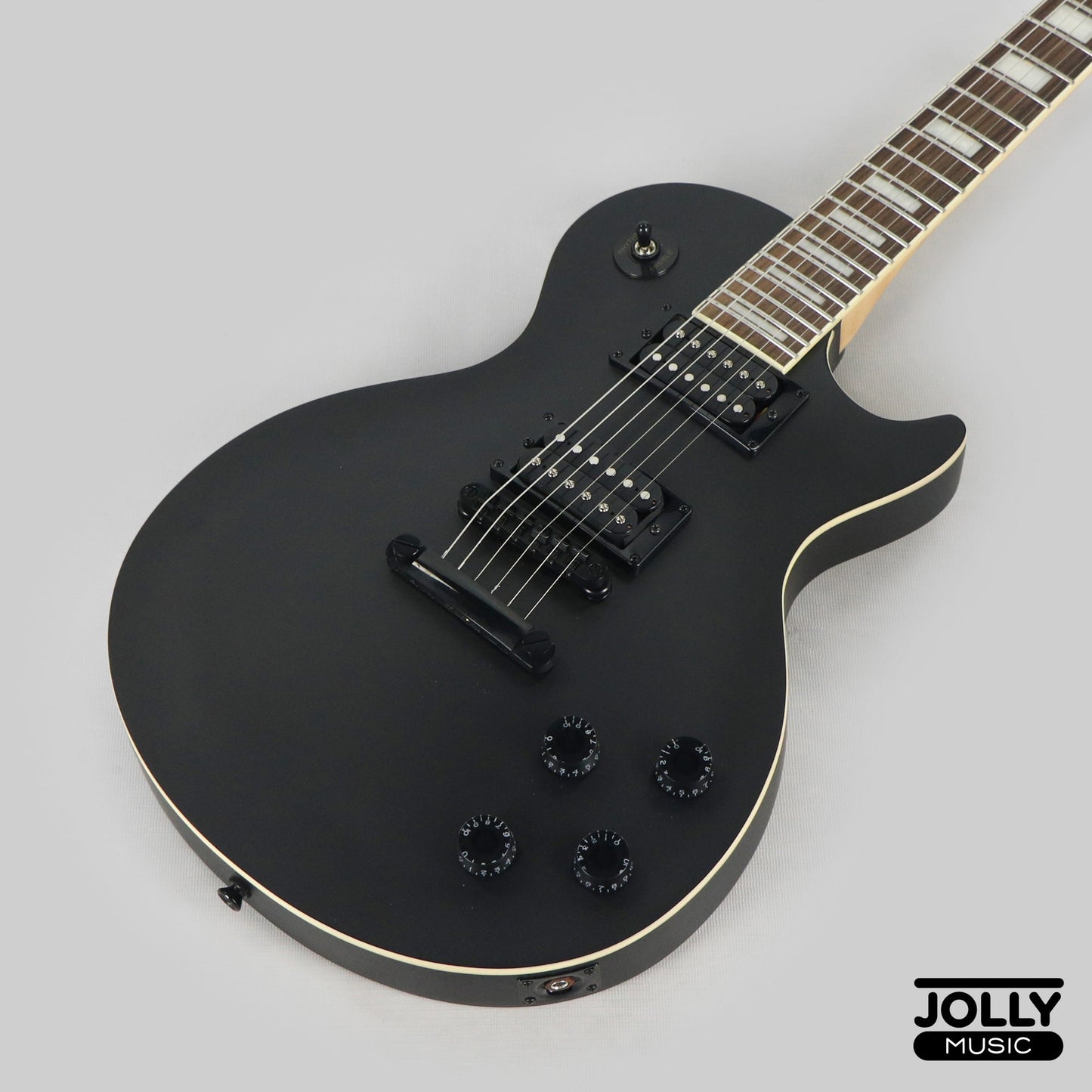 JCraft X LPX-24 Archtop Single Cut Stainless Steel Frets Electric Guitar - Shadow Black