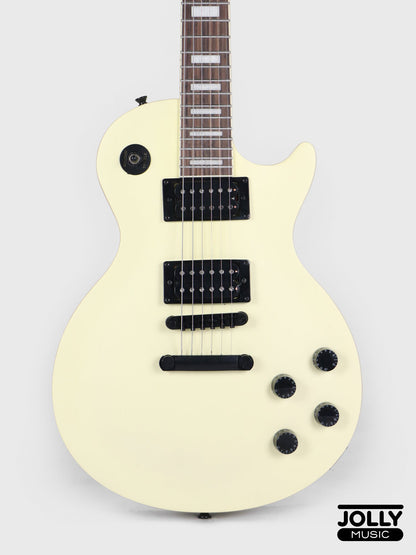 JCraft X LPX-24 Archtop Single Cut Stainless Steel Frets Electric Guitar - Nicotine White