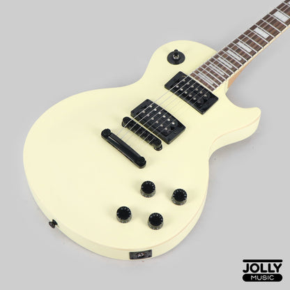 JCraft X LPX-24 Archtop Single Cut Stainless Steel Frets Electric Guitar - Nicotine White