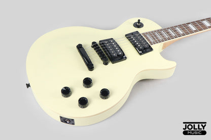 JCraft X LPX-24 Archtop Single Cut Stainless Steel Frets Electric Guitar - Nicotine White