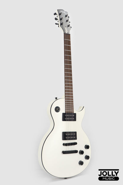 J-Craft X LPX-2 Archtop Single Cut Stainless Steel Frets Electric Guitar - Snow White