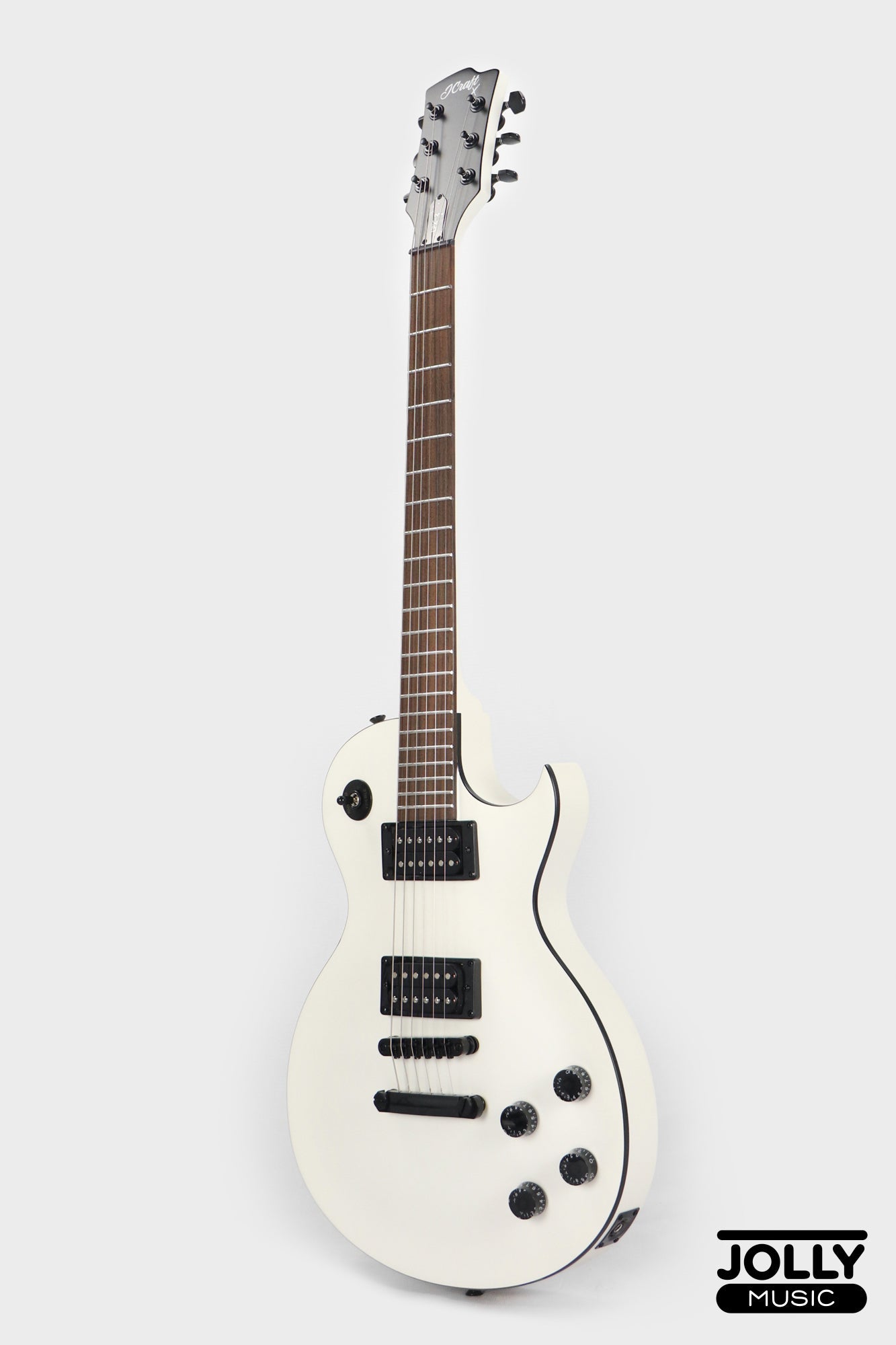 J-Craft X LPX-2 Archtop Single Cut Stainless Steel Frets Electric Guitar - Snow White