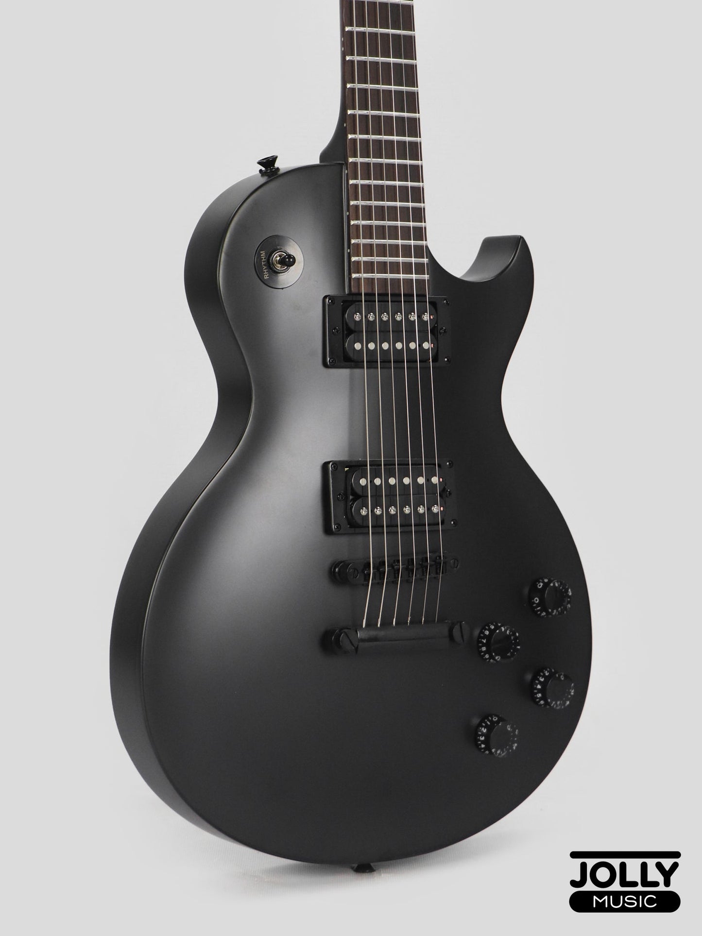 J-Craft X LPX-2 Archtop Single Cut Stainless Steel Frets Electric Guitar - Shadow Black