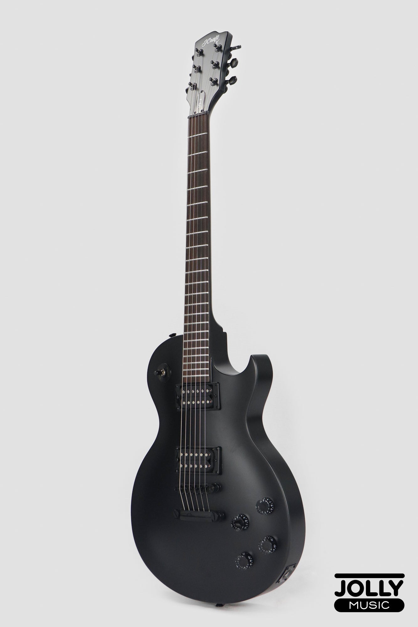 J-Craft X LPX-2 Archtop Single Cut Stainless Steel Frets Electric Guitar - Shadow Black