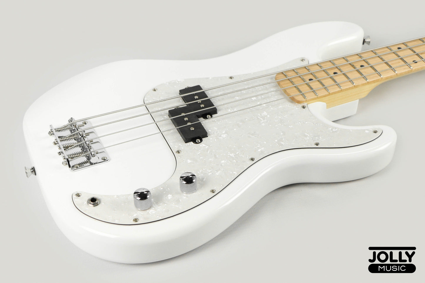 JCraft PB-2 4-String Bass Guitar -Pearl White