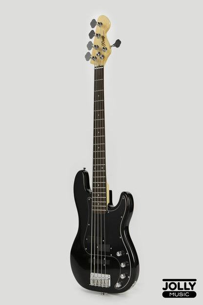 JCraft PJ-2 5-String P+J Style Bass Guitar - Black