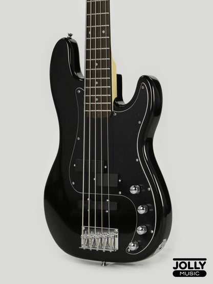 JCraft PJ-2 5-String P+J Style Bass Guitar - Black