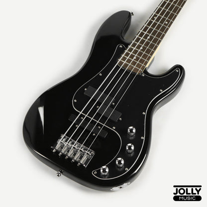 JCraft PJ-2 5-String P+J Style Bass Guitar - Black