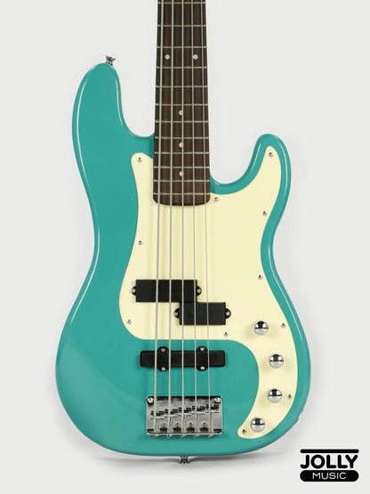 JCraft PJ-2 5-String P+J Style Bass Guitar - Tidepool Blue